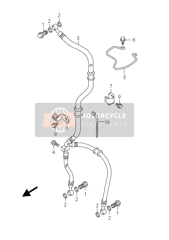 Suzuki AN400(A)(ZA) BURGMAN 2012 Manguera de freno delantero (AN400 E19) para un 2012 Suzuki AN400(A)(ZA) BURGMAN